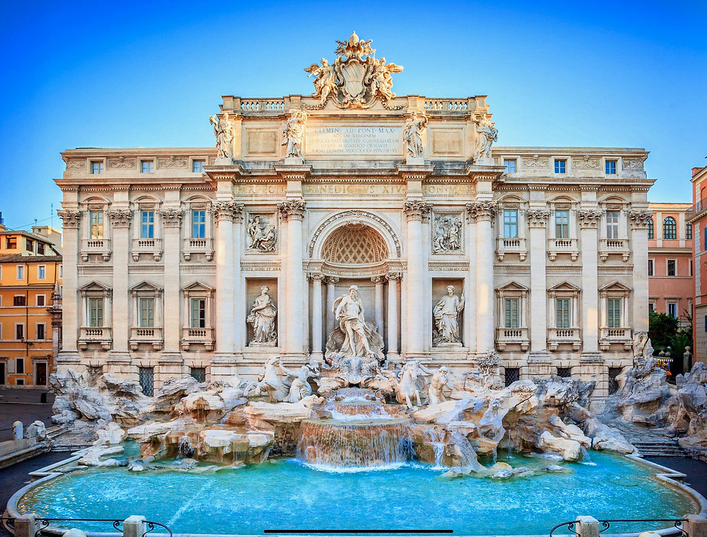 the Trevi Fountain in Rome