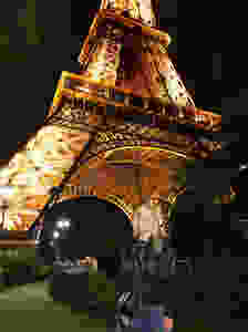 me enjoying the Eiffel Tower at night in February 2017