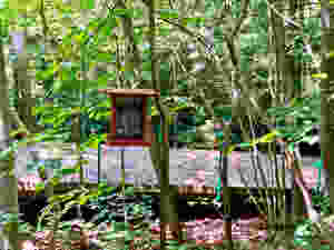 a lovely arts and crafts birdhouse in the Visitors Center