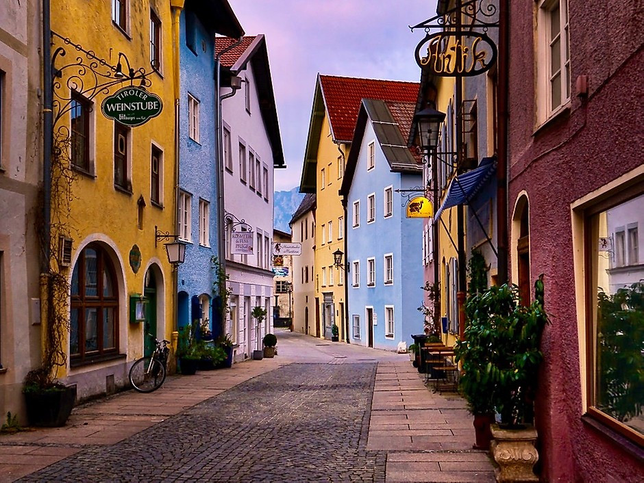 pretty street in Fussen Germany