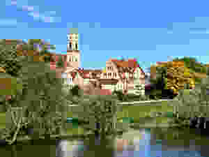 Stadtamhof neighborhood of Regensburg, as seen from the Stone Bridge