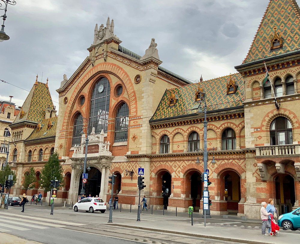 Central Market in Budapest, on a gray morning