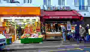the bustling Rue des Martyrs in South Pigalle Paris