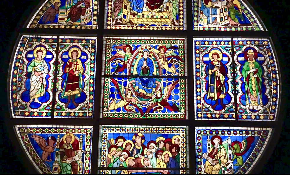 stained glass window by Duccio