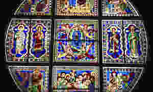 stained glass window by Duccio