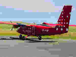 our tiny red plane to fly to Grimsey Island