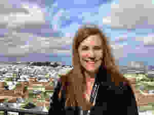 me at the Antequera Alcazaba after visiting the dolmens, with Lover's Rock in the background