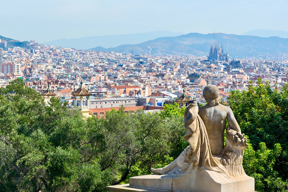 view of Barcelona from Montjuic