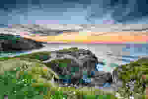Port Gaverne in Cornwall, at dusk