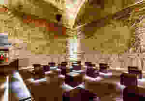 vaulted room in Domus Aurea were you'll put on virtual reality goggles