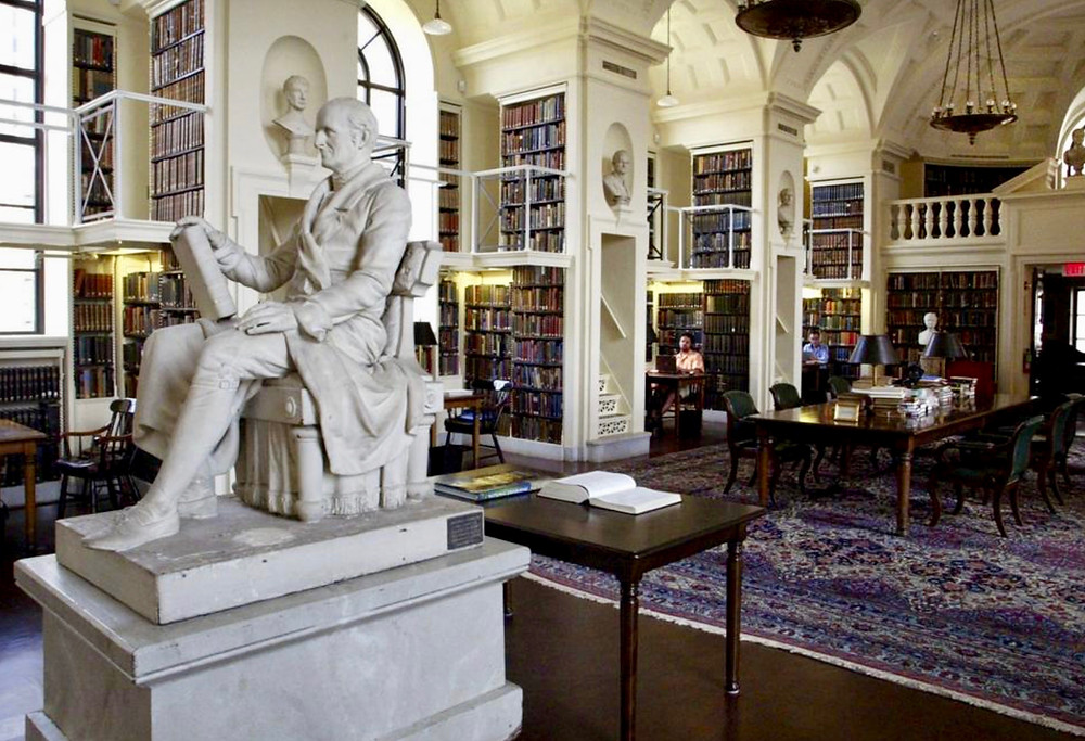 reading room in the Boston Athenaeum