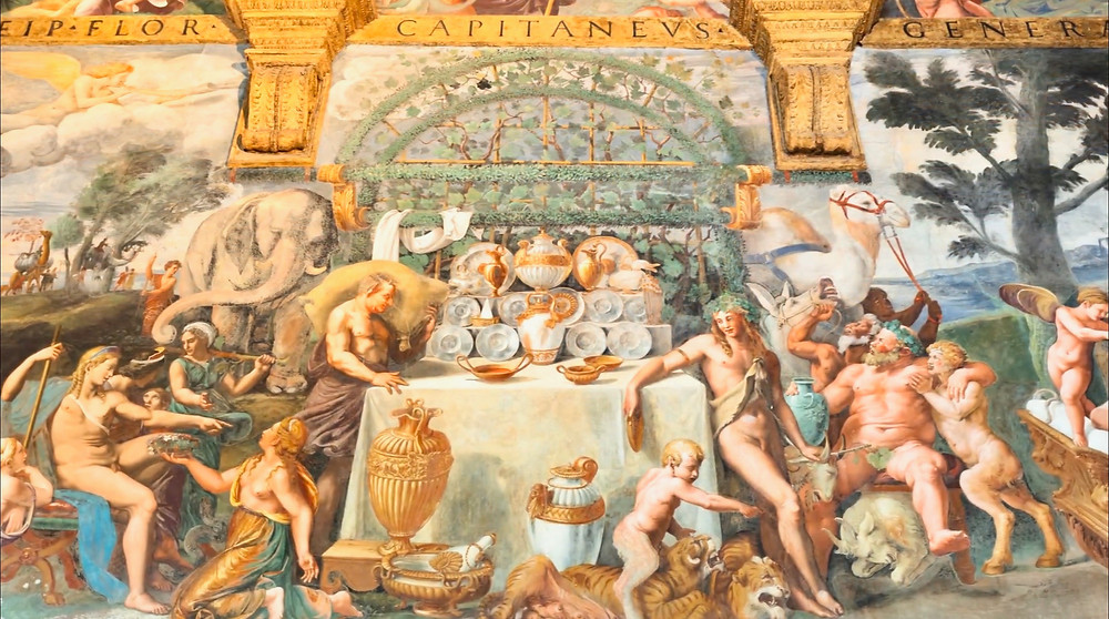the wedding banquet in the Hall of Cupid and Psyche