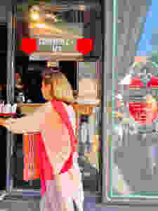 our tour guide getting take out from Nonna's