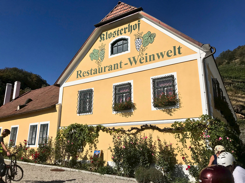 stopping for a glass of Grüner Veltliner at a vineyard in Spitz