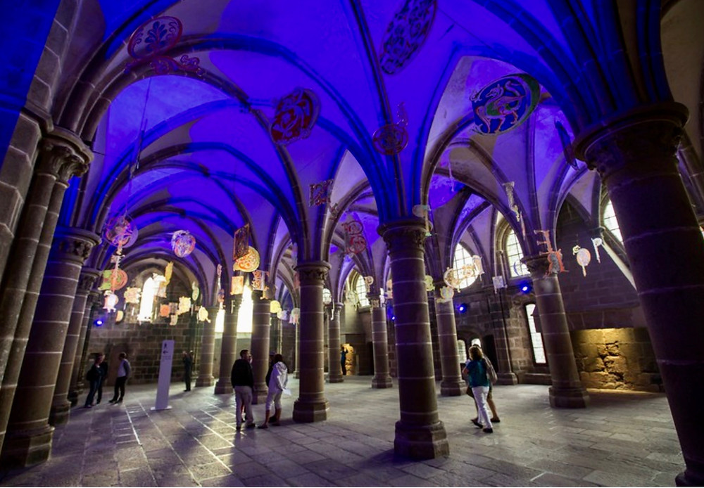 the Knight's' Hall in the abbey of Mont Saint Michel