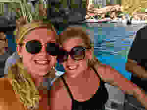 my daughter and I getting ready to see the Blue Cave