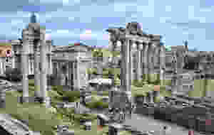view of the Roman Forum from the Tabularium