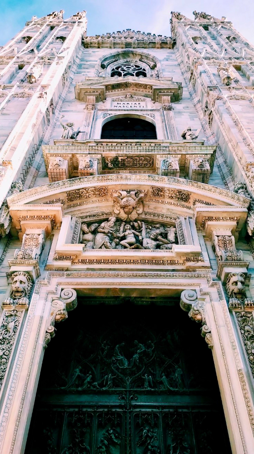 close up fo the Duomo facade