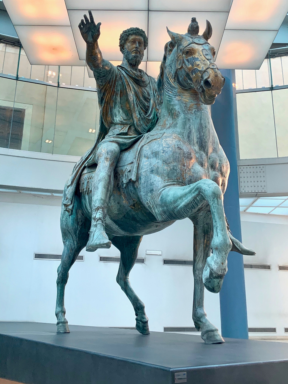 Equestrian Statue of Marcus Aurelius, 176 AD, in Rome's Capitoline Museum