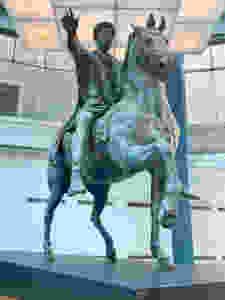 Equestrian Statue of Marcus Aurelius, 176 AD, in Rome's Capitoline Museum