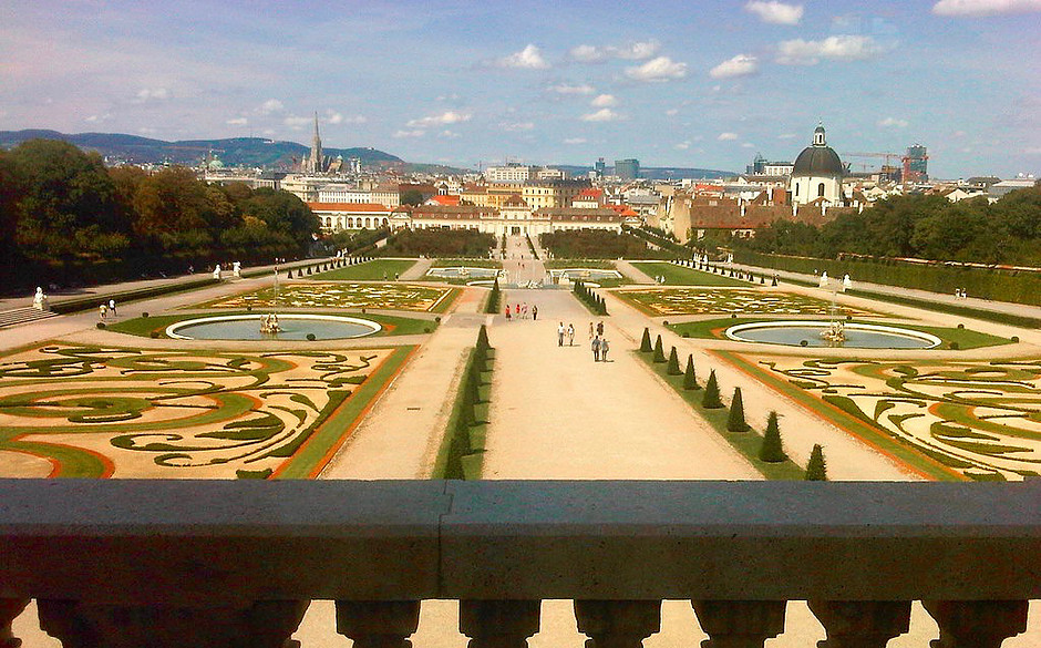the formal gardens at Belvedere Palace