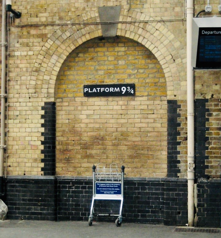 the Harry Potter inspired Platform 9 3/4 at King's Cross Station