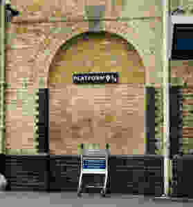 the Harry Potter inspired Platform 9 3/4 at King's Cross Station