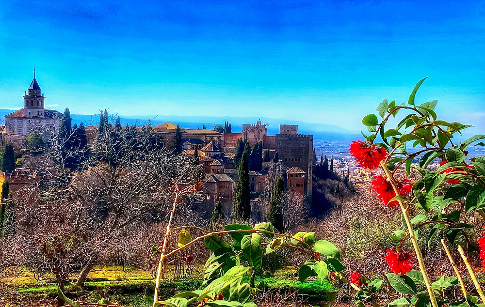 views of the Alhambra from the upper Renaissance gardens of the from the Generalife Palace
