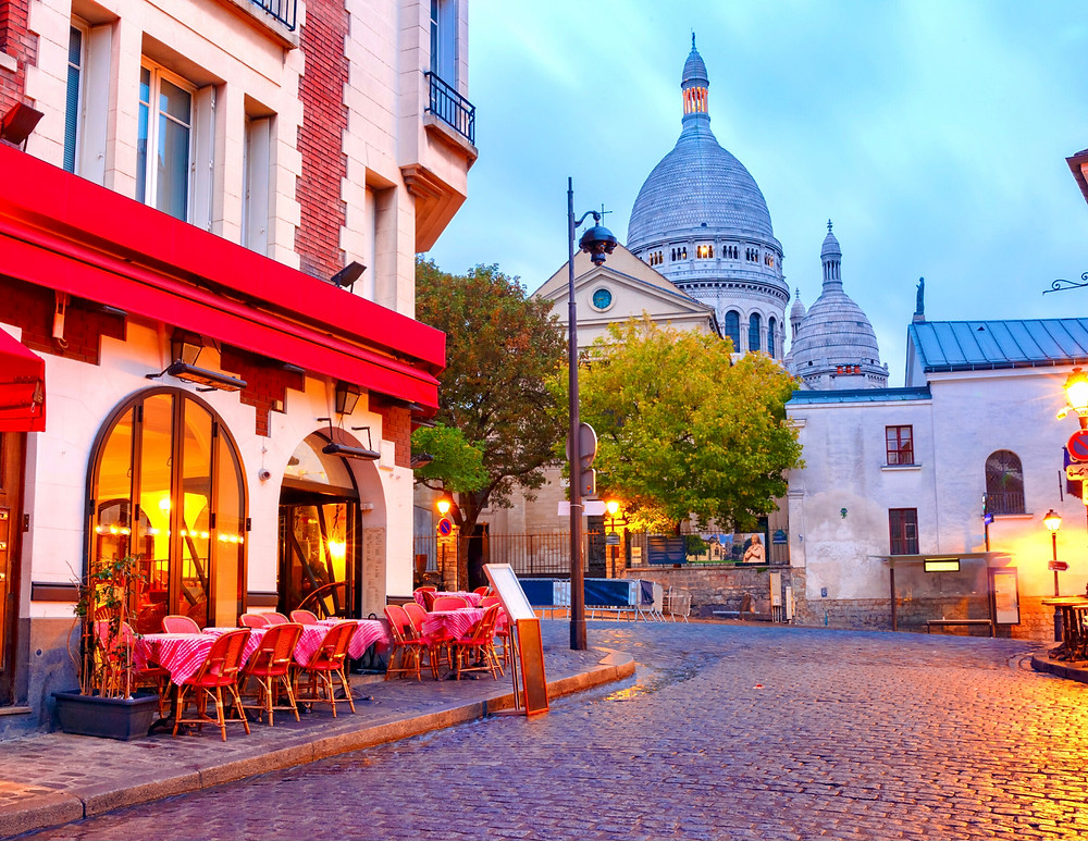 view of Sacre Coeur from Montmartre
