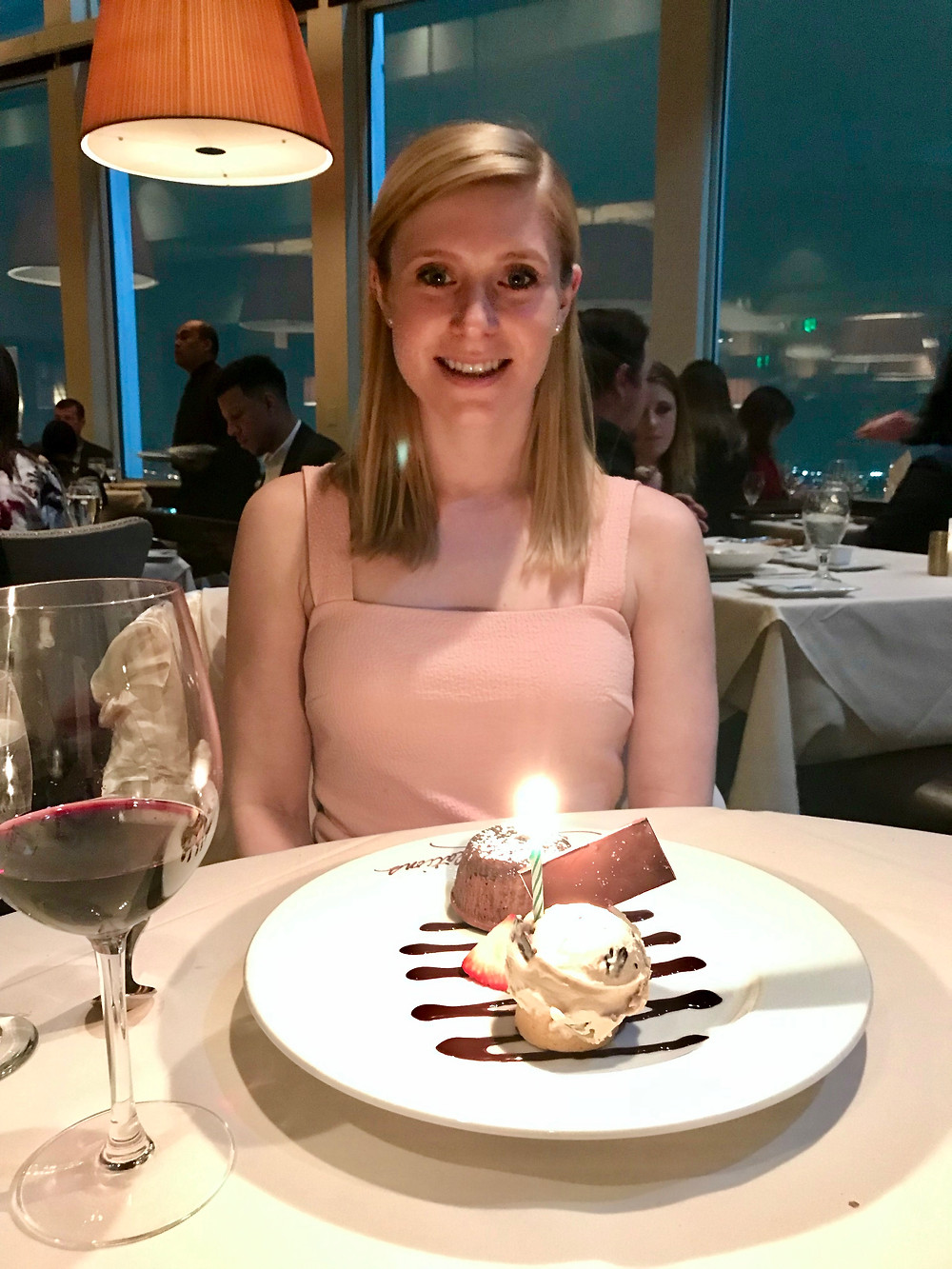 Ali with her chocolate cake. Her one vice is a sweet tooth.