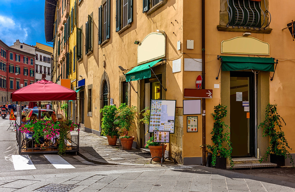 pretty street in historic Pisa