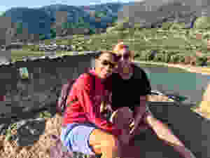 the two of us atop the castle ruins in Dürnstein Austria