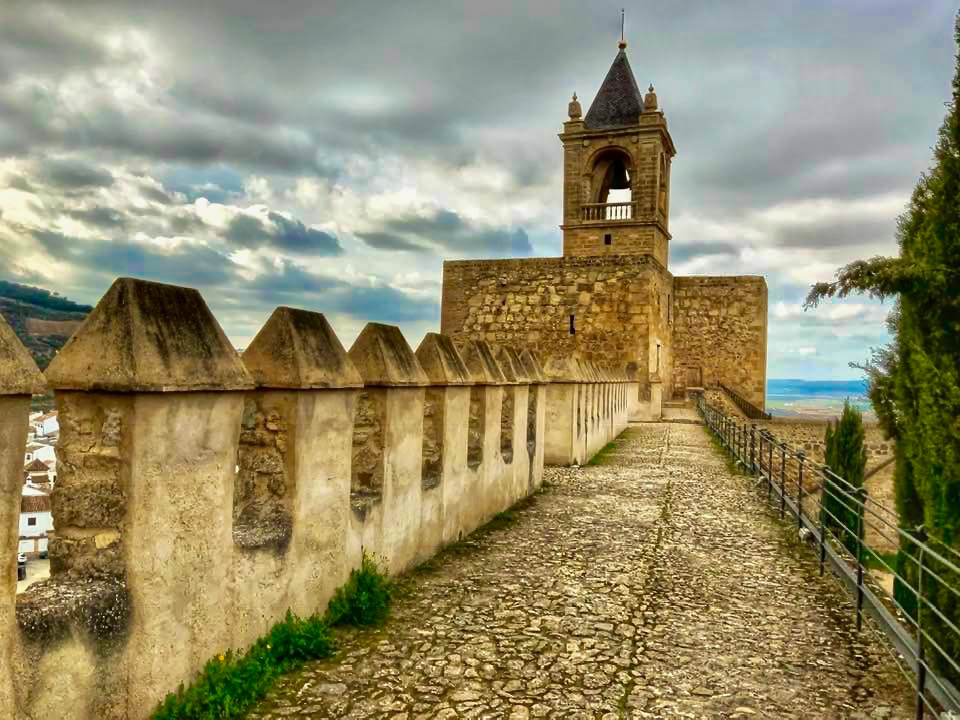 The Torre de Papabellotas, the belltower of the Alcazaba castle, built on the Torre de Homenaje.