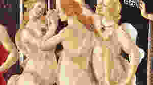 detail of the Three Graces in Botticelli's Primavera