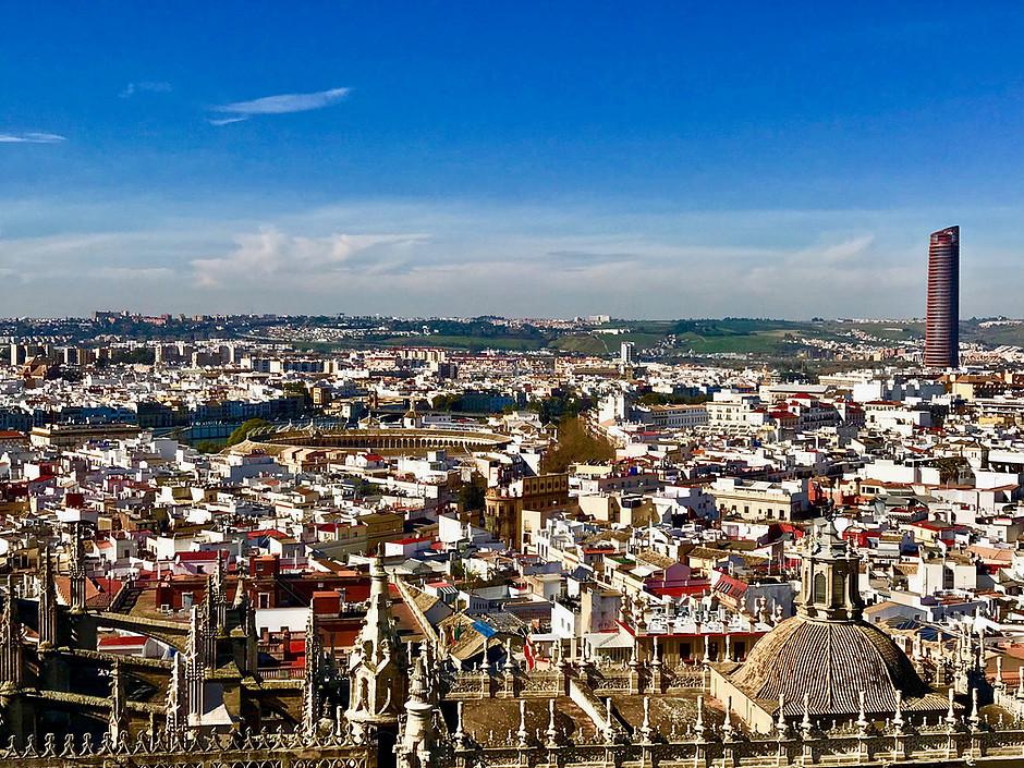 views over Seville from La Giralda Bell Tower