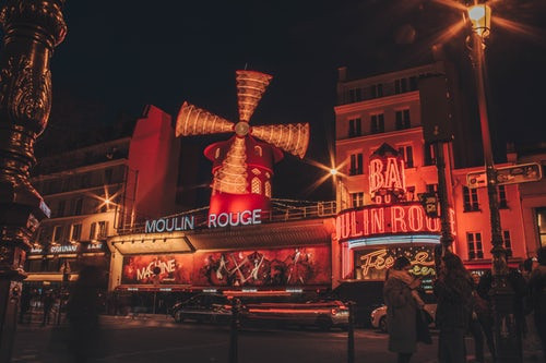 the Moulin Rouge nightclub in South Pigalle -- now more cheesy than sleazy