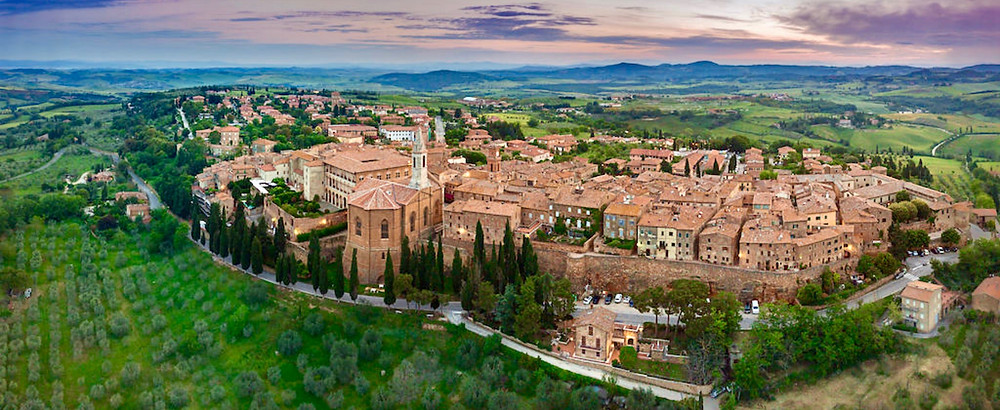 aerial view of pretty Pienza