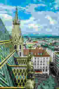close up of St. Stephen's tiled roof from the tower