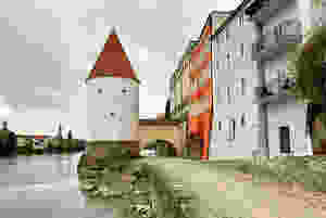 Schaibling Tower, located at the banks of the Inn River in Passau and dating from the 14th century