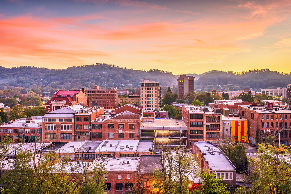 skyline of Asheville NC