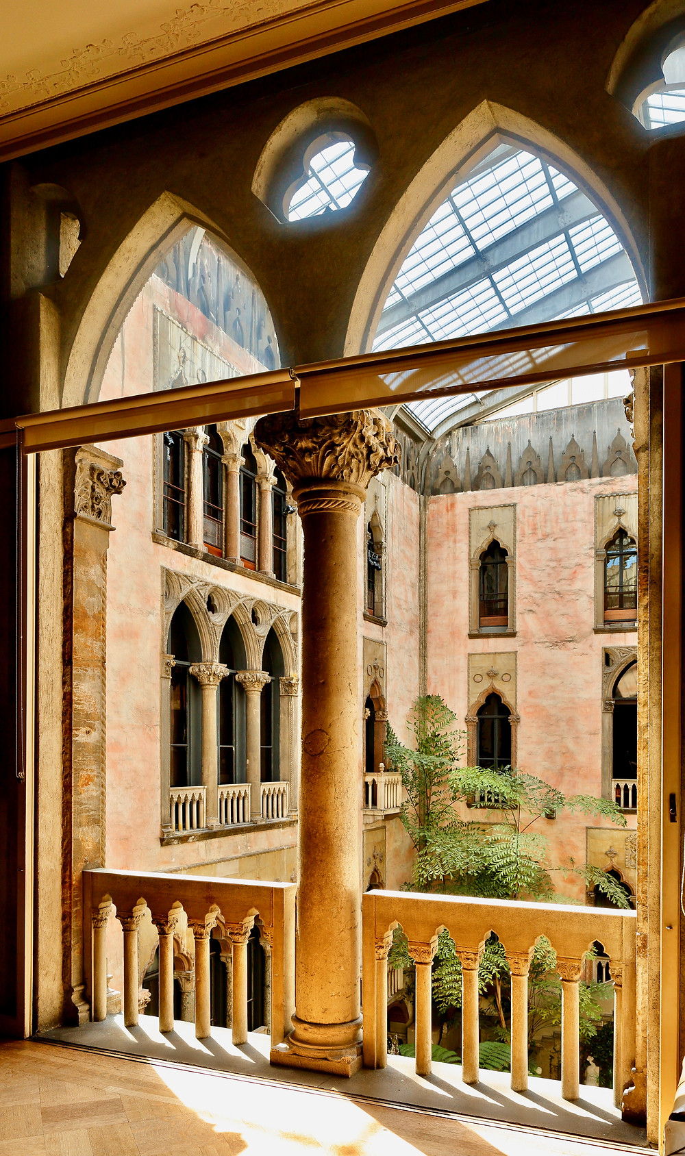 balcony at the beautiful Isabella Stewart Gardner Museum in Boston MA