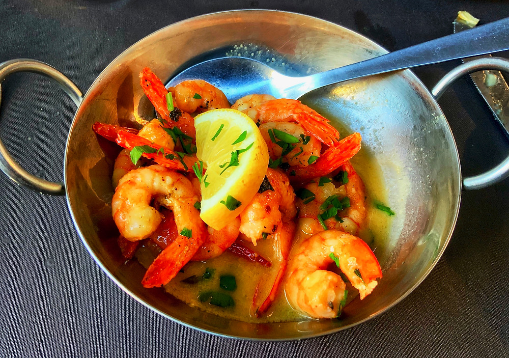 shrimp tapas dish for dinner at Chiado Terrasse