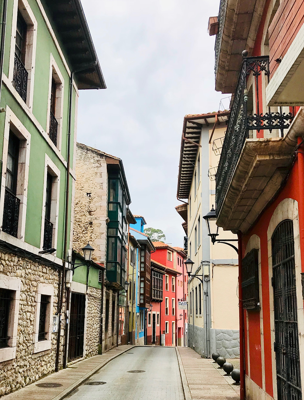pretty side street in LLanes Spain