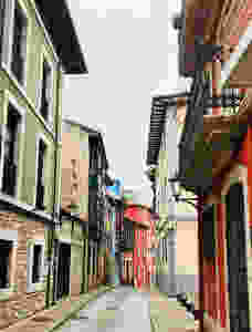 pretty side street in LLanes Spain