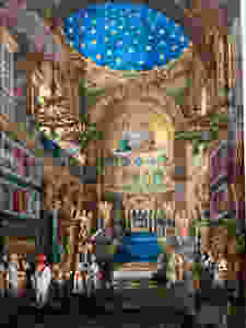 drawing for the proposed Throne Room, found in the exhibition area in the basement