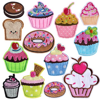 PAGOW 13 Pieces Cupcake Embroidered Patches