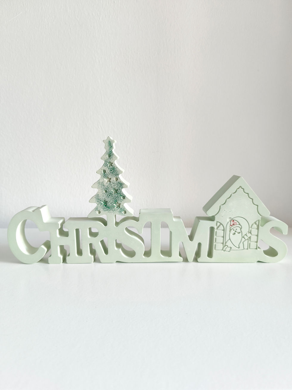 vista frontal cartel decorativo christmas