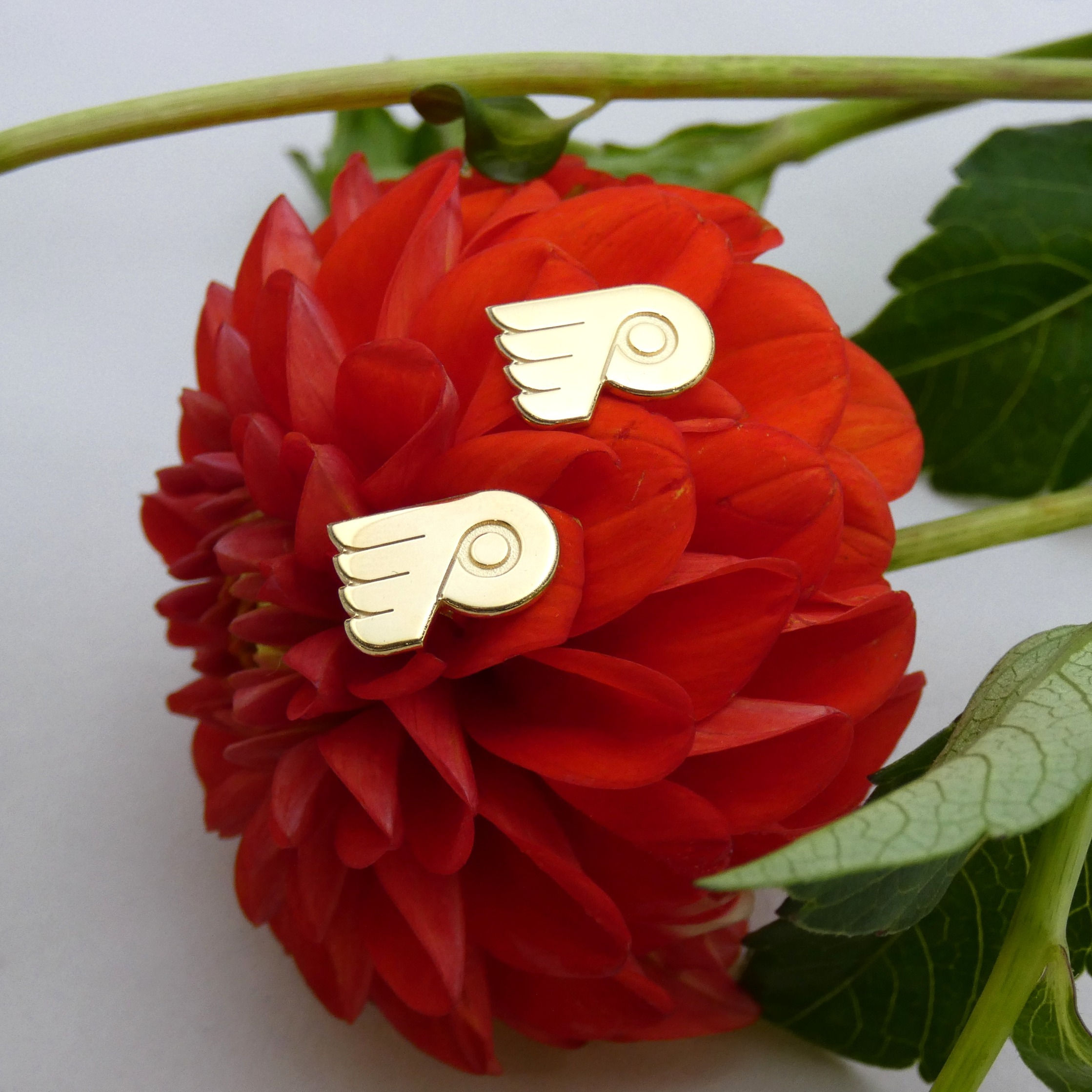 Philadlephia Flyers Sterling Silver & Gold Plated Stud Earrings