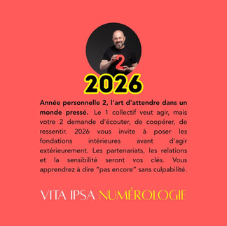 Comment calculer une année personelle en 2026 - L'année personnelle 2 en 2026 présentée par Vita Ipsa et le numérologue Thierry John