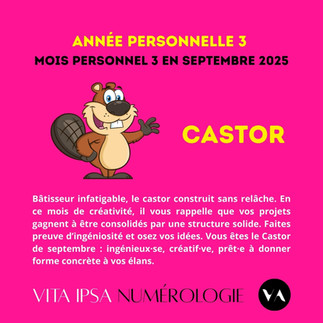 Numérologie en septembre 2025 | Votre Animal Totem avec Vita Ipsa | Le castor
